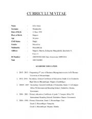 English Worksheet: Curriculum vitae