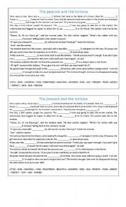 English Worksheet: STORY THE PEAKOCK