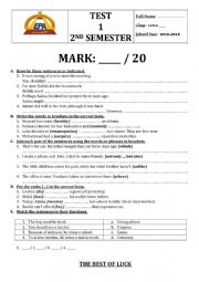 English Worksheet: mixed language worksheet