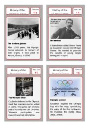 English Worksheet: From ancient to modern olympics: fact cards 13-16