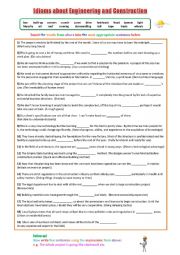 English Worksheet: Idioms about Engineering and Construction