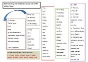 English Worksheet: Sentence generator to practise present simple tense and prepositions
