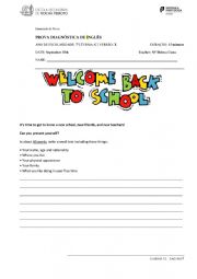 English Worksheet: Diagnostic Test