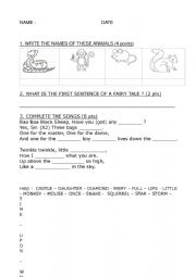 English Worksheet: TALES
