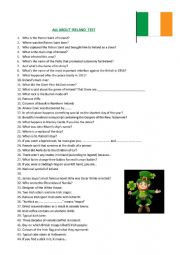 English Worksheet: ALL ABOUT IRELAND