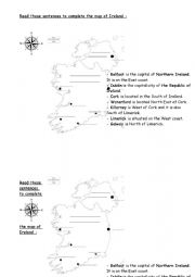 English Worksheet: Ireland map