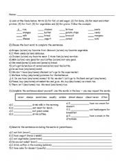 English Worksheet: mini test
