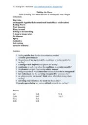 English Worksheet: FCE Reading Part 7 Broken Down