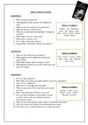 English Worksheet: Great Expectations Stage 5 Oxford Chapter 1-2-3 Questions