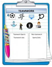 English Worksheet: Teamwork Activity