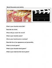 English Worksheet: Movie Discussion and Activity