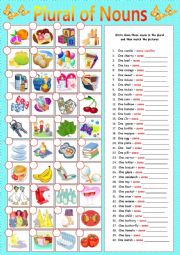 English Worksheet: Plural of nouns