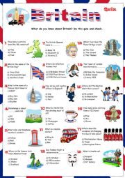 English Worksheet: Britain Quiz