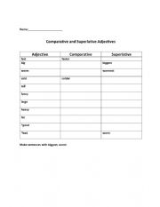 English Worksheet: 2nd grade superlative and comparative warm up activity 