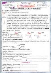 English Worksheet: remedial work 7th form 