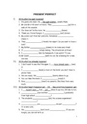 English Worksheet: Present perfect