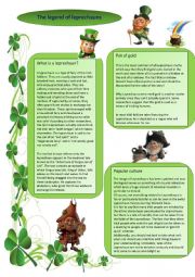 English Worksheet: The legend of leprechauns