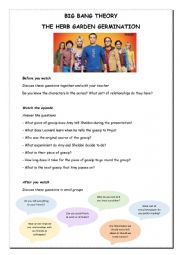 English Worksheet: The Big Bang Theory: the herb garden germination