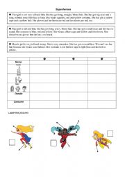 English Worksheet: Superheroes