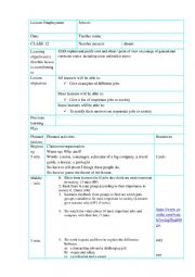 English Worksheet: Employment