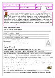 English Worksheet: 7th form full term test2 march 2019