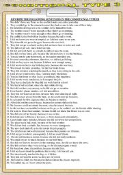 English Worksheet: CONDITIONAL TYPE 3