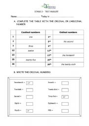 ORDINAL AND CARDINAL NUMBERS