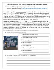 English Worksheet: Elissa and the Mysterious stalker