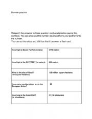 Numbers Practice Cards and fun quiz