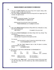 English Worksheet: Simple Present and Present Continuous