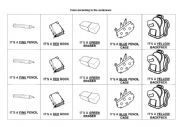 English Worksheet: School materials and colors