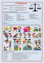 English Worksheet: CITIZENSHIP: RIGHTS AND RESPONSIBILITIES