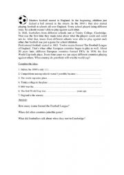 English Worksheet: modern Football