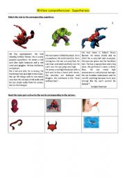 Superhero written comprehension