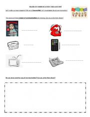 English Worksheet: Means of Communication. Then and Now