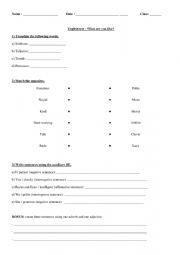 English Worksheet: Test on personality