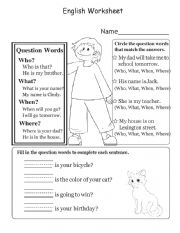 English Worksheet: WH QUESTIONS