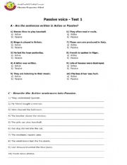 English Worksheet: passive voice