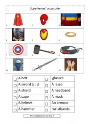 Superheroes: What accessories do they have?