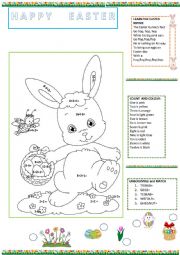 English Worksheet: Easter: learn, count and colour!