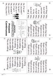 English Worksheet: PRESENT CONTINUOUS MINI BOOK