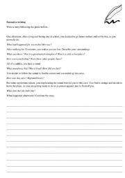 English Worksheet: Guided narrative