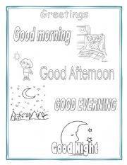 English Worksheet: Greeting for kids