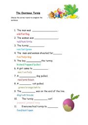 English Worksheet: The Enormous turnip wordchoice