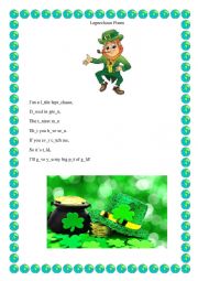 English Worksheet: Leprechaun Poem