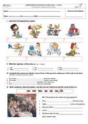 Test: present continuous and vocabulary (jobs)