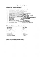 English Worksheet: Diagnostic Assessment