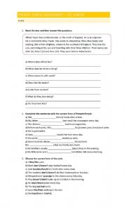 English Worksheet: Simple Present