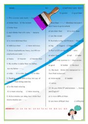English Worksheet: comparaitive