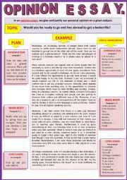 English Worksheet: Opinion essay - Would you be ready to live abroad? - Guided writing + Example.